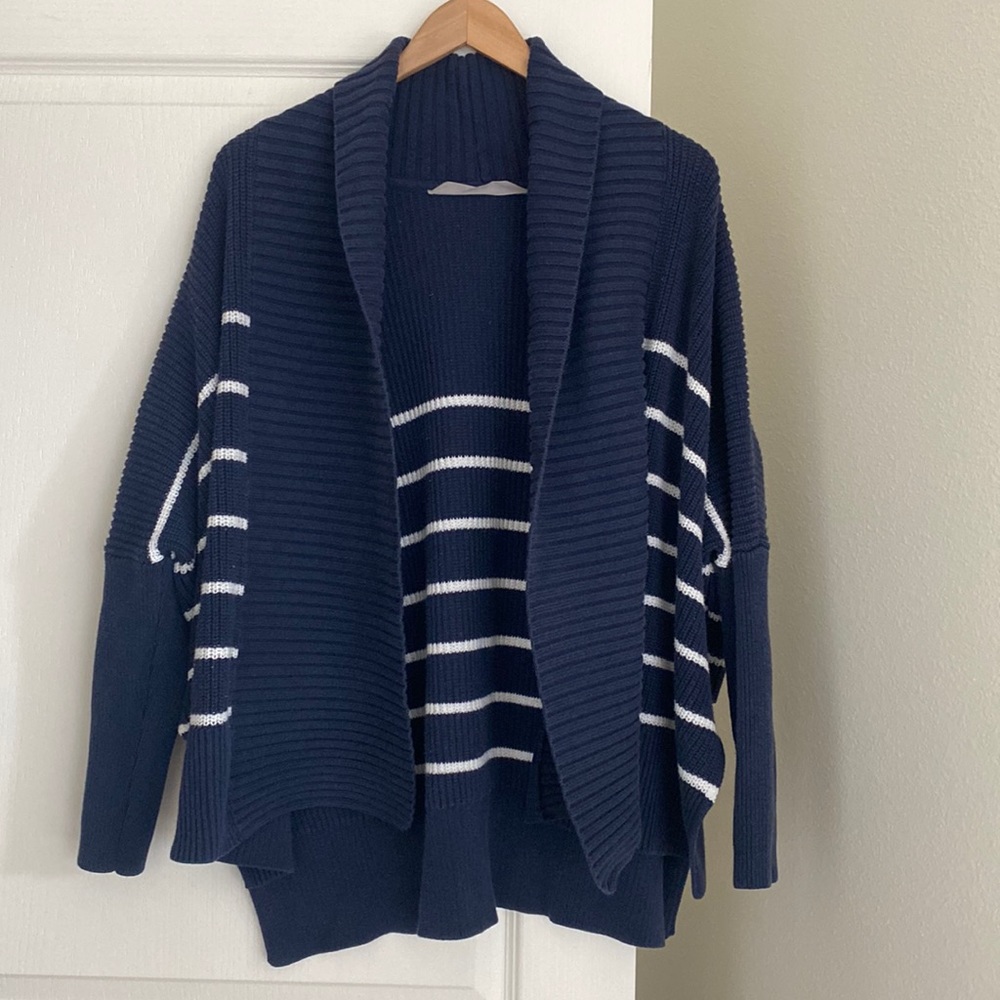 Athleta striped open cardigan wrap